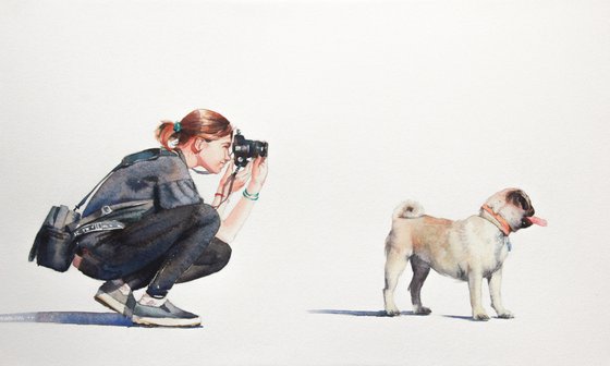 Photographer and dog