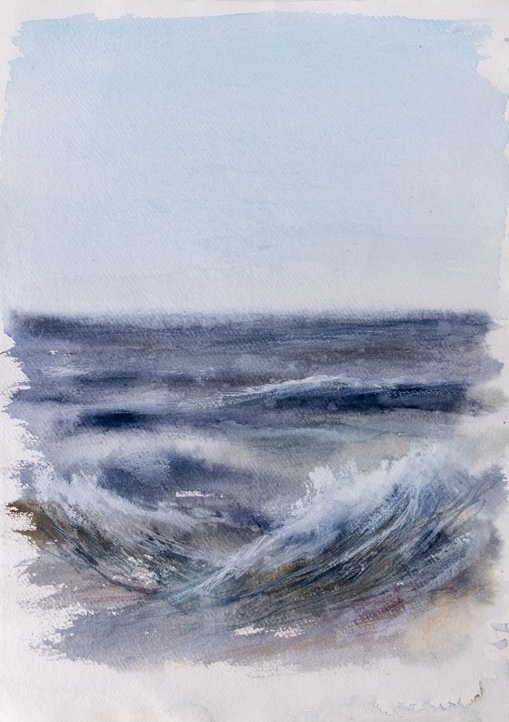 "Ocean Diary from May 31st, 2020" mixed-media painting