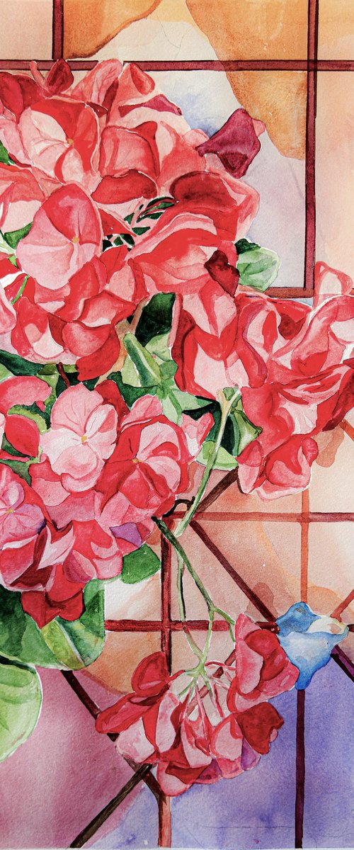 Red Bougainvillea by Irina Kurganskaya