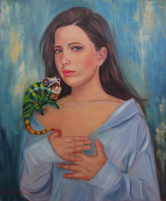 Girl with iguana portrait  "My inner self"