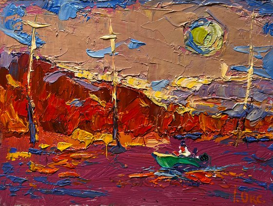 Sailing on a boat