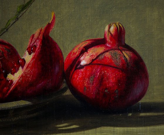 Pomegranates, 40 x 50 cm, oil on canvas, 2018