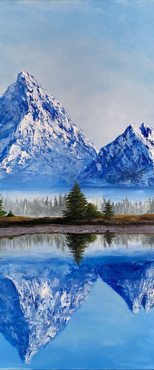 The Greatness of the Mountains, 50 x 70 cm, oil on canvas by Marina Zotova