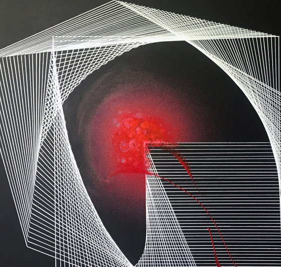 Abstract Red Pulse on Black