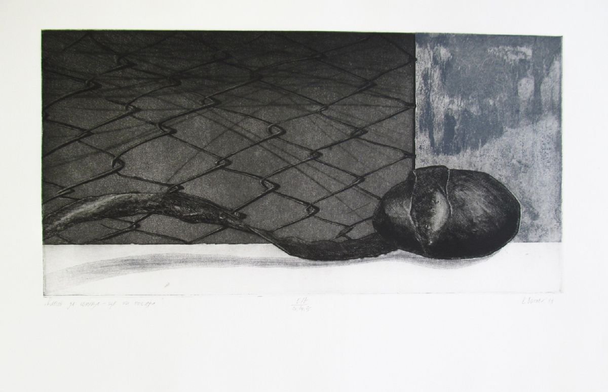 Surrealistic Cityscapes Etchings & Engravings By Kristina Vatova, 24 X 16", "I Will Show You", Original Artwork