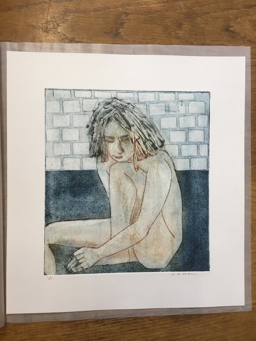 Sitting Female grey Nude by Catherine O’Neill
