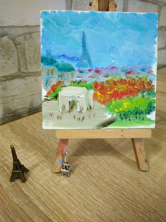 Autumn in Paris miniature painting