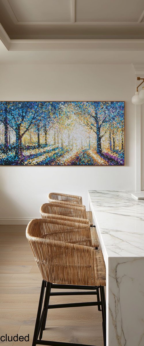 Where Beautiful Things Begin - Blue Landscape by Angie Wright