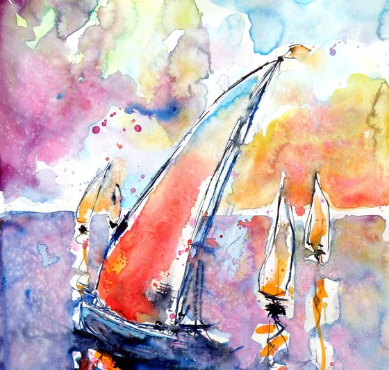 Sailboats at sea