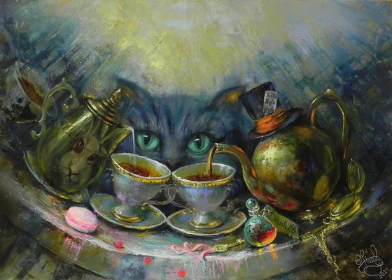 "Mad Tea Party" Original Surreal Art