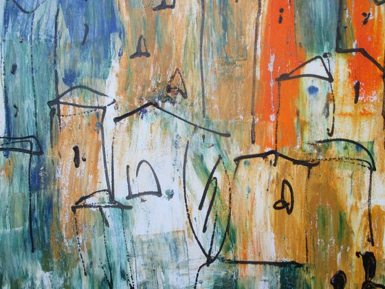 mediterrian citylife xl Acrylpainting 31,4 x 55,2 inch