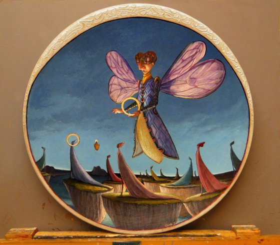DEPARTURES (Painting on Faenza's Terracotta Dish)