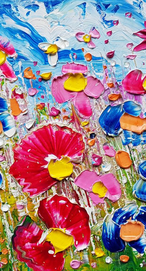 "Pretty Pink Meadow Flowers in Love" by Phil Broad