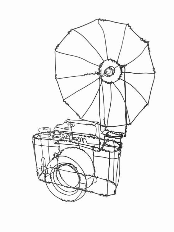 Retro Nikon Camera Sculpture