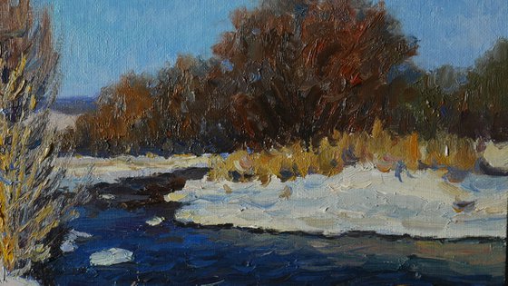 The Sunny Winter Day At The Elchik - landscape painting