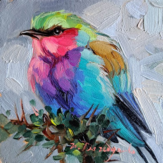Lilac-breasted Roller bird painting