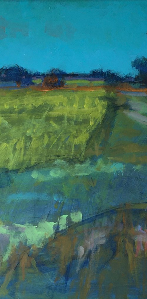 Path Through the Yellow.  Original  painting. by Chrissie Havers