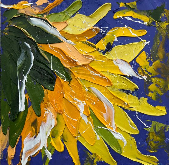 Sunflower oil impasto painting