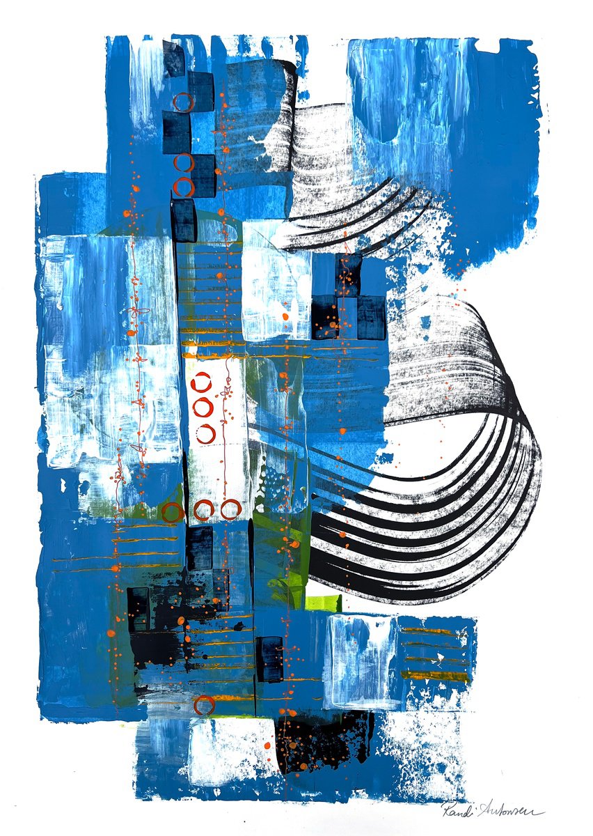 Abstract Acrylic Painting By Randi Antonsen, 17 X 23", I Promise, Original Artwork