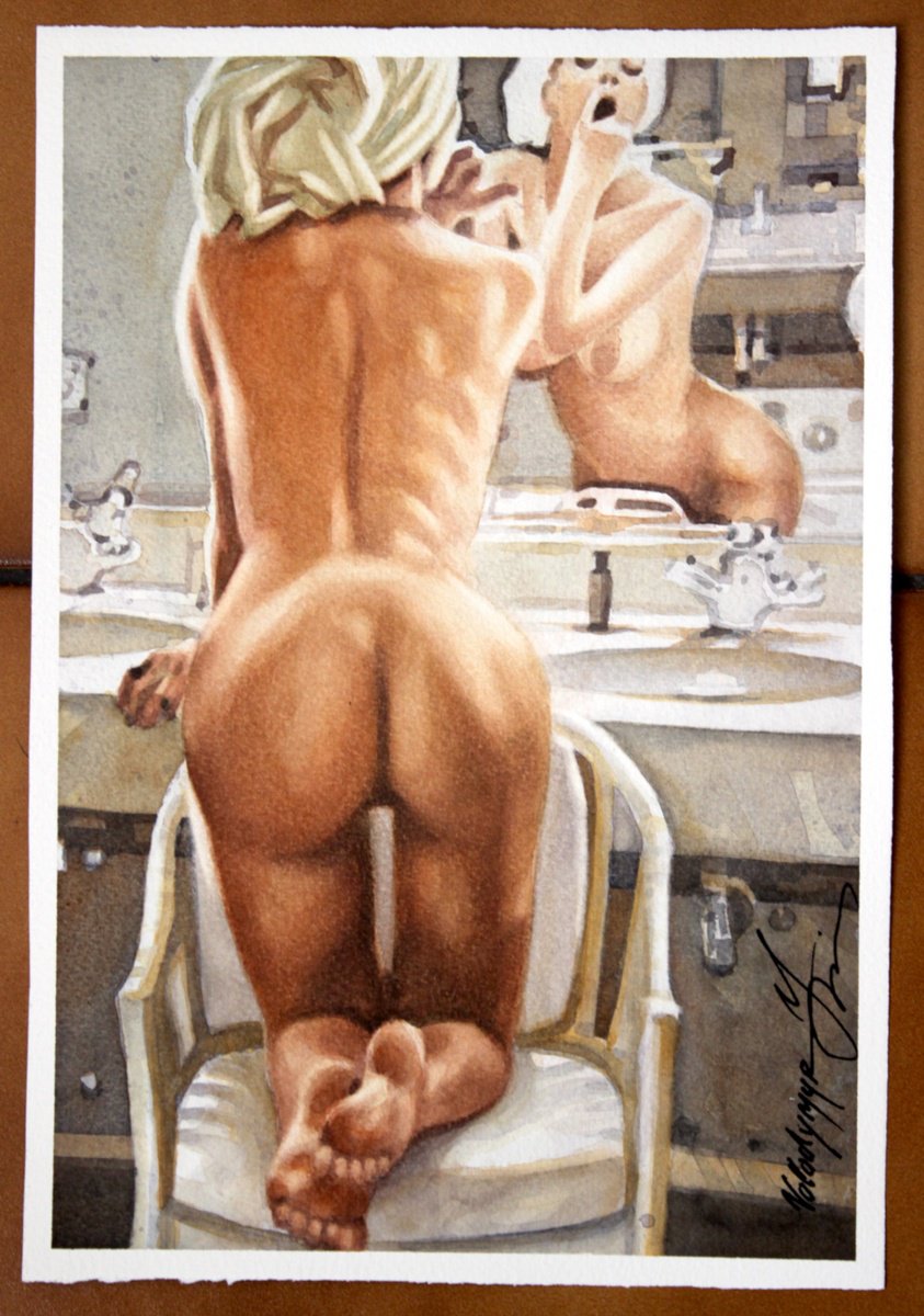 Photorealistic Portrait Watercolour By Volodymyr Melnychuk, 7 X 11", Everything Should Work Out, Original Artwork