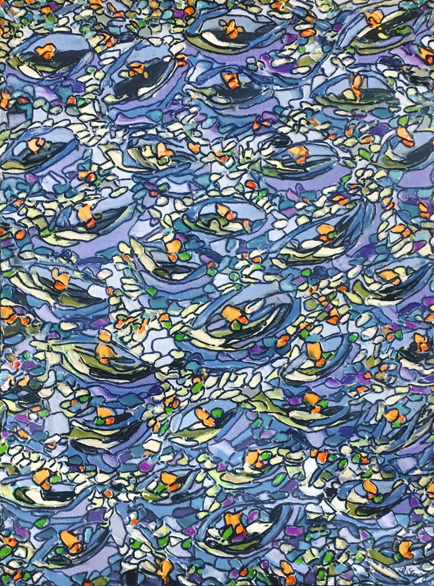 Expressive Botanical Oil Painting By Ann Parks Mccray, 18 X 24, Elegant Friends, Original Artwork