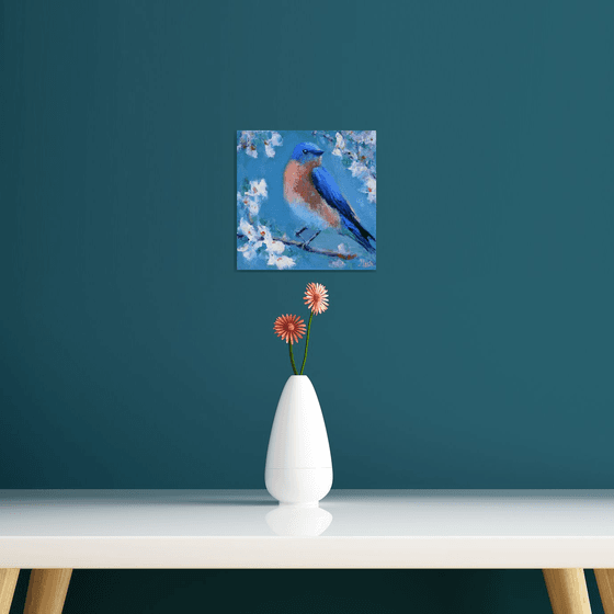 Bird on a flowering branch
