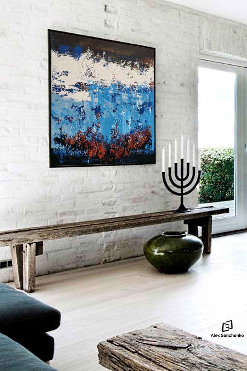 Abstract Acrylic Painting By Alex Senchenko, 39 X 39, Abstract 2374, Original Artwork