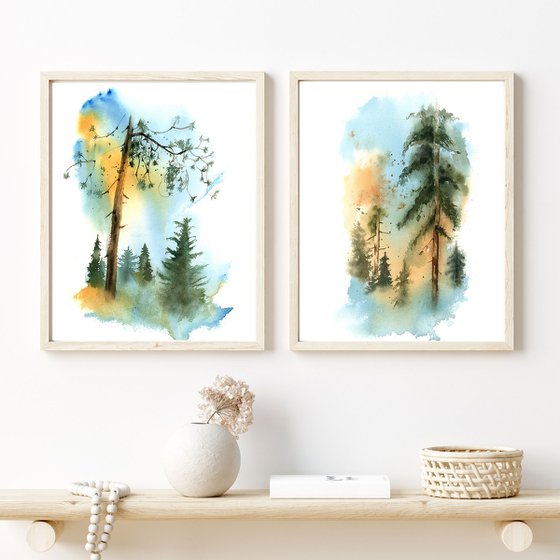 Coniferous forest - Diptych