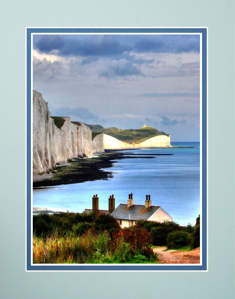 Photorealistic Landscape Photograph By Robin Clarke, 14 X 11", Sussex Seven Sisters One, Original Artwork