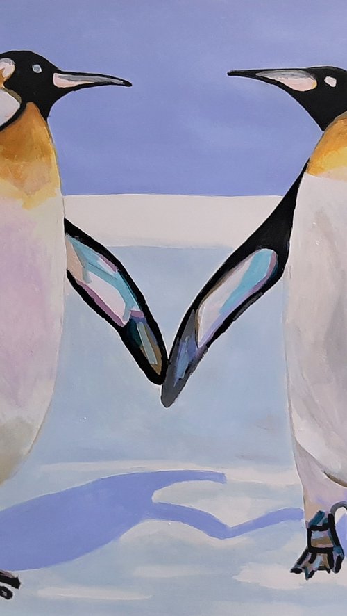 Penguins / 91 X 70 cm by Alexandra Djokic