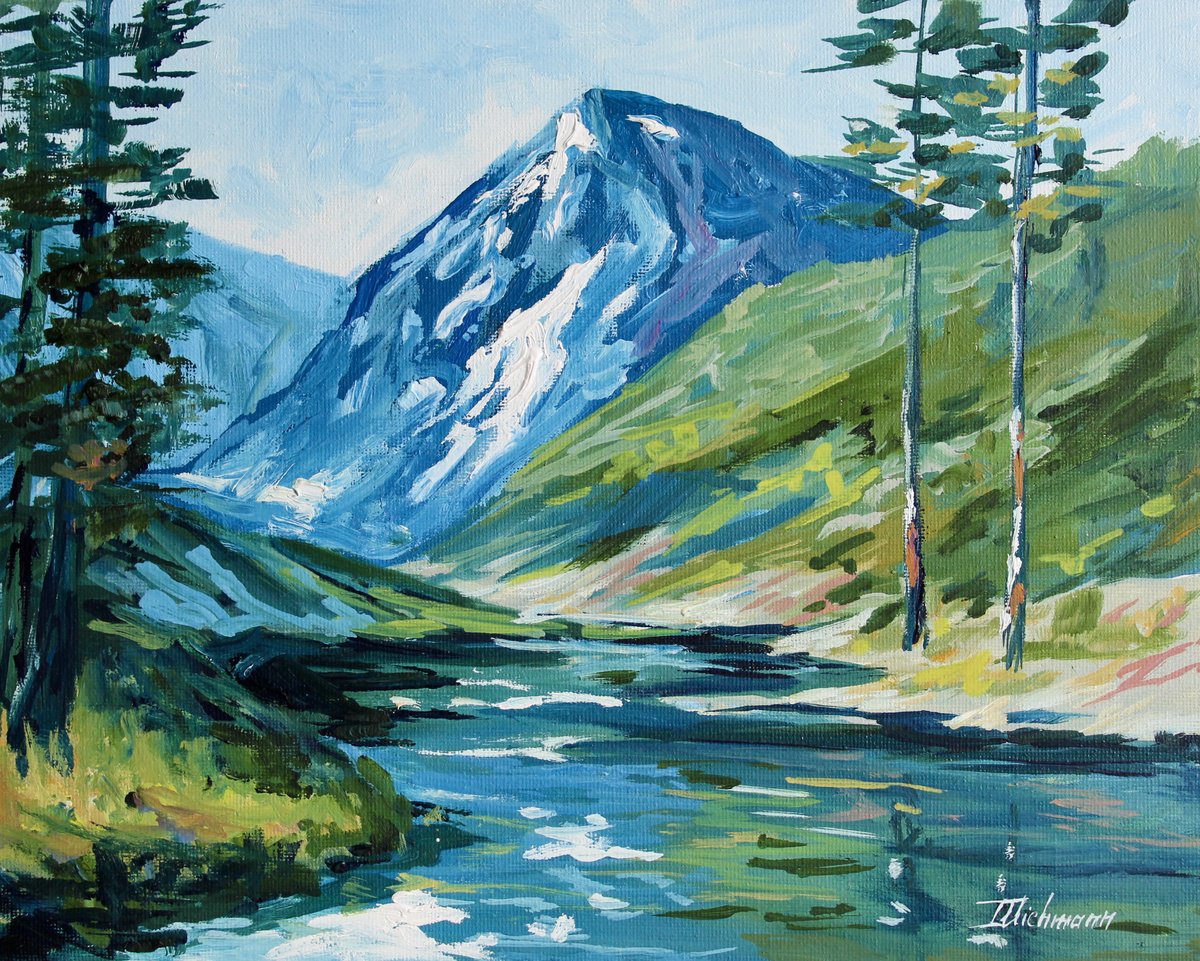 Impressionistic Landscape Oil Painting By Liza Illichmann, 12 X 9", Idyllic Countryside, Original Artwork