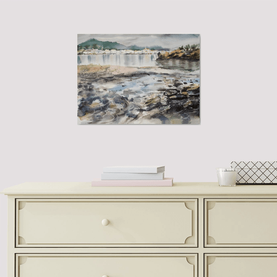 Seaview of Cadaques, Spain - original watercolor