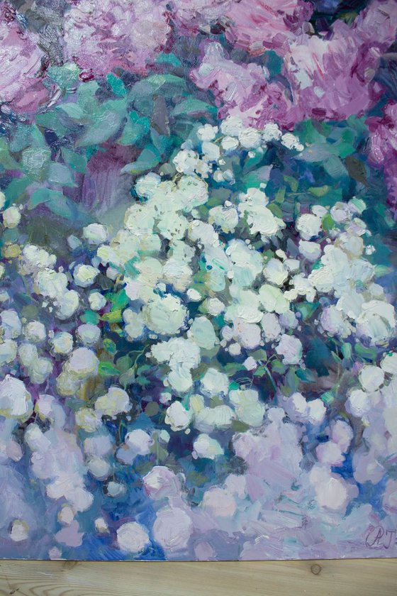 White bush in lilac