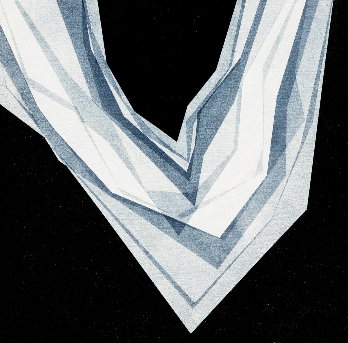 Organic Abstract Acrylic Painting By Catia Goffinet, 20 X 20, Intuition Black Blue 2, Original Artwork