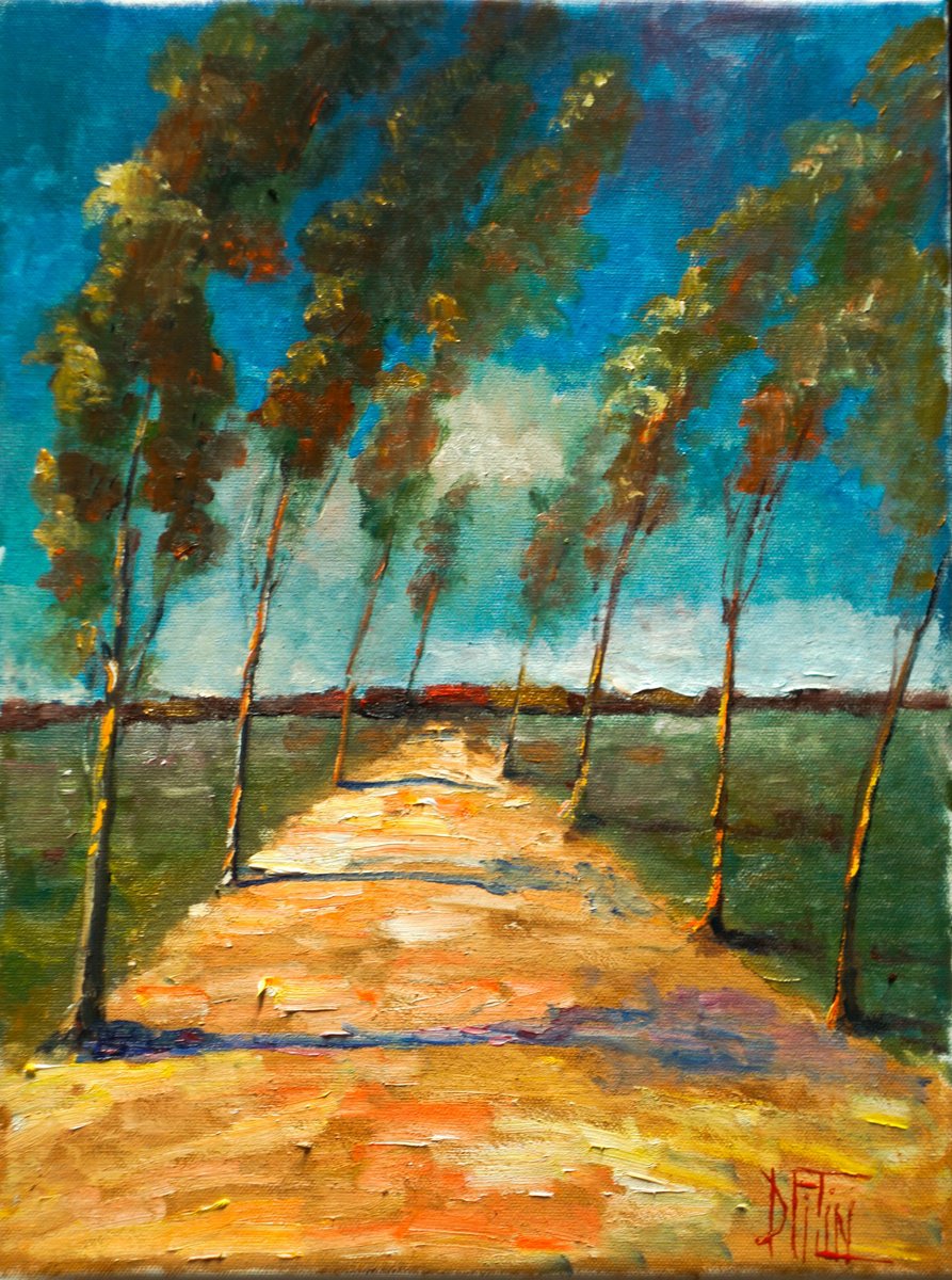 Impressionistic Landscape Oil Painting By Pavel Filin, 11 X 15", Warm Wind, Original Artwork