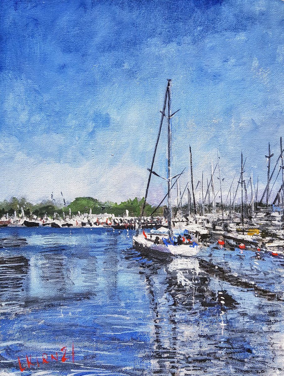 Impressionistic Landscape Painting By Leonid Kirnus, 9 X 12", Seascape 3, Original Artwork