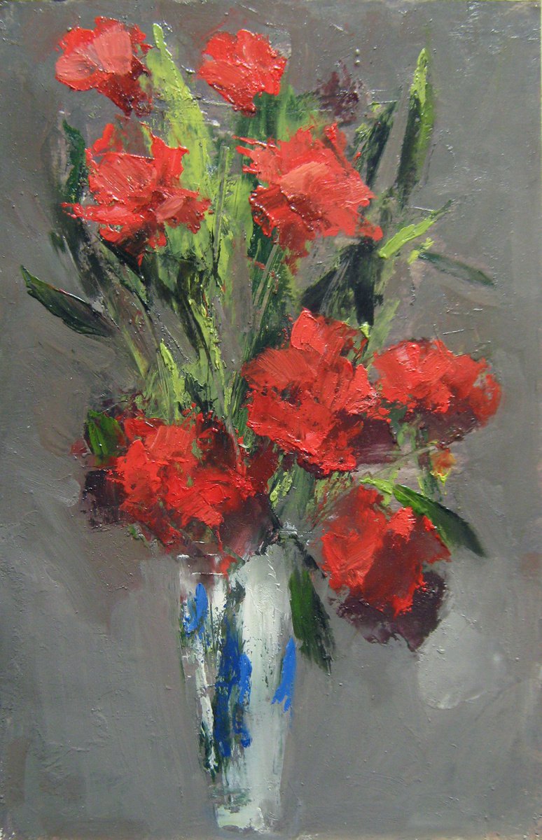 Roses in a vase BRA-52, author: Mato Jurkovic, acad. painter by Mato Jurkovic