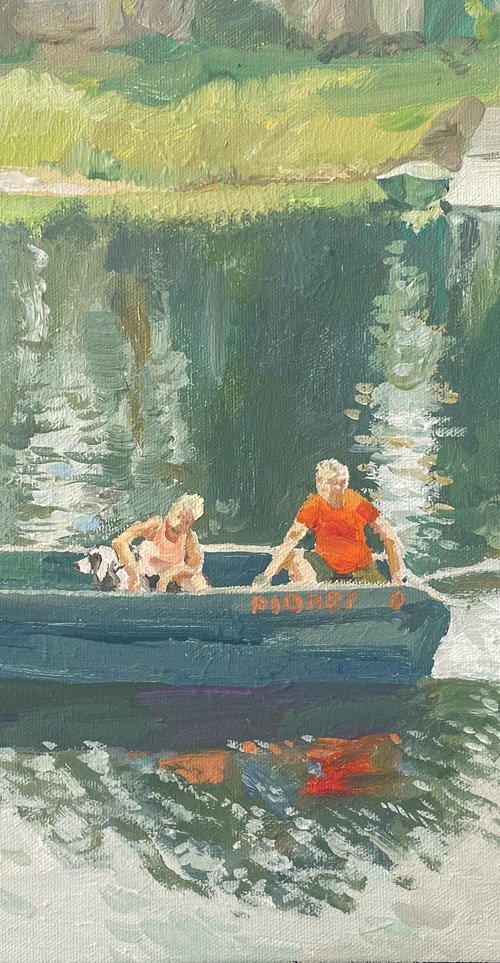 Two in a boat , not counting the dog by Nadezda Stupina