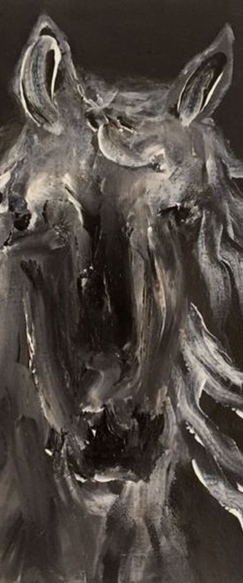 Ghost horse - acrylic painting by Paul Simon Hughes
