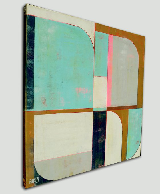 Circle in Circle Mint Square