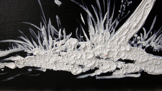 35.5” Blooming White Tree / Large Mixed Media Painting