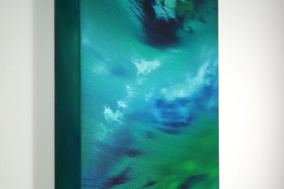 Deepest night, the series, 40x100 cm, Deep edge, LARGE XL, Original abstract painting, oil on canvas