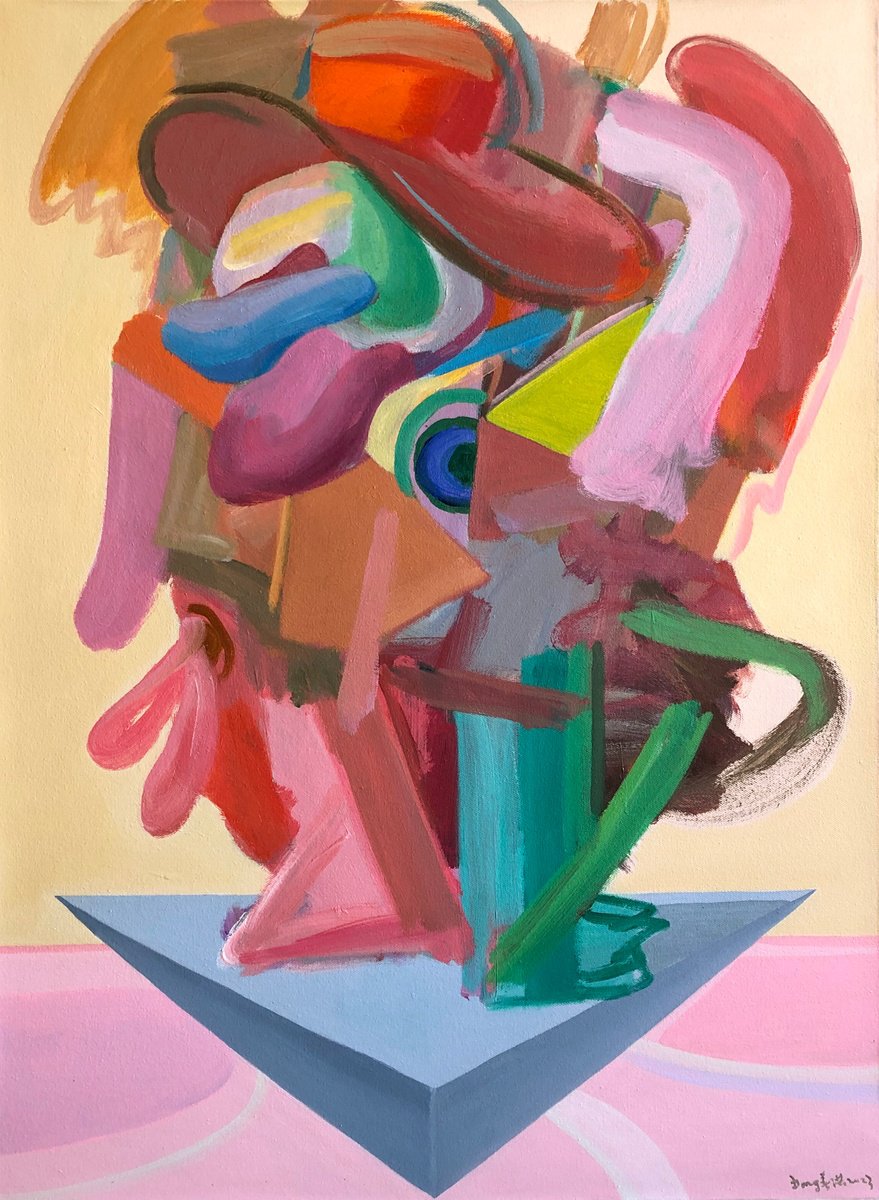 Expressive Portrait Acrylic Painting By Chunhong Dong, 29 X 39, Actor-6, Original Artwork