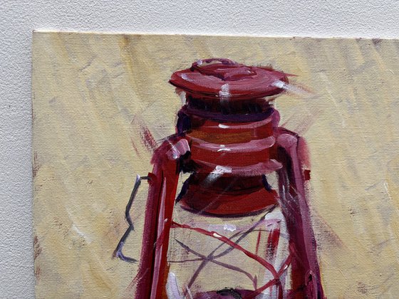 The Red Oil Lamp Still Life