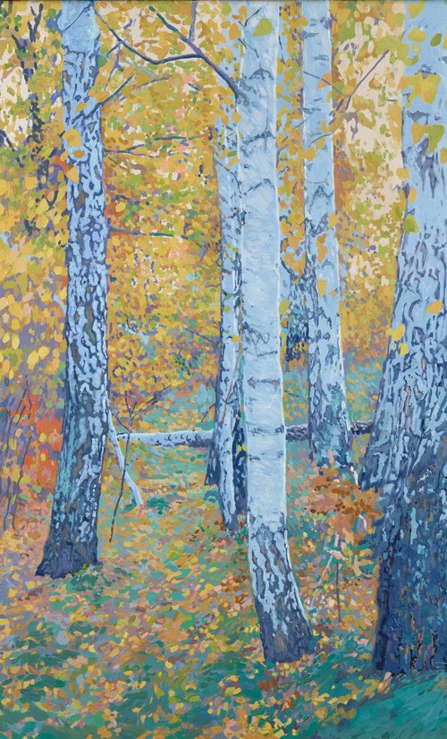 October. Birches by Simon Kozhin