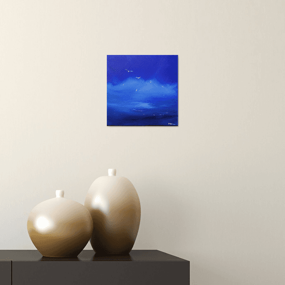 Free as a Bird 4 - seascape, blue, small, gorgeous