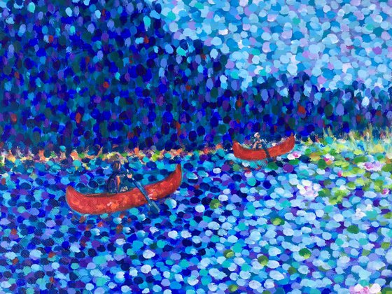 Red Canoes on the River