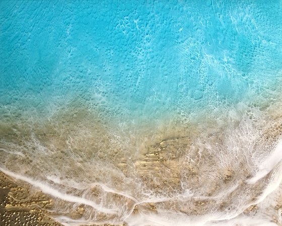 Teal Waves #26 Seascape Painting