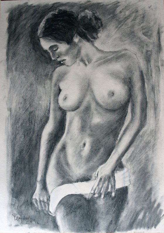 Female Figure #69 Charcoal