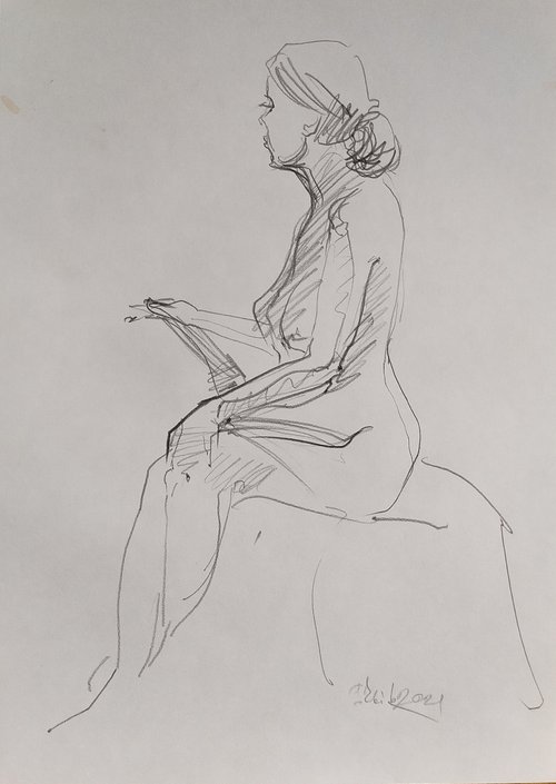 NUDE.01 20210907 ("Nude woman sitting") by Irina Bibik-Chkolian